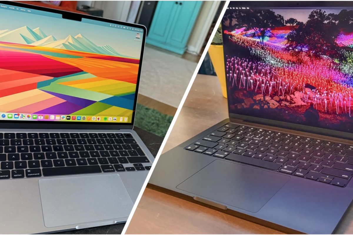 Side-by-side comparison of the MacBook Pro and MacBook Air models.
