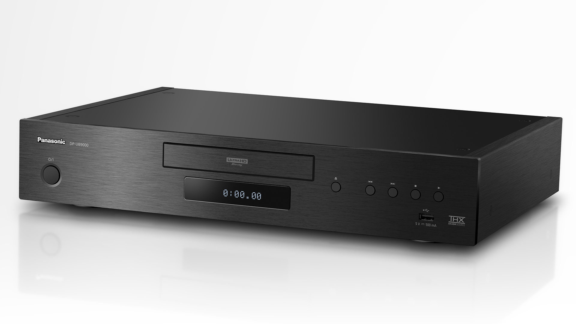 Front view of the flagship Panasonic DP-UB9000 4K Blu-ray player.