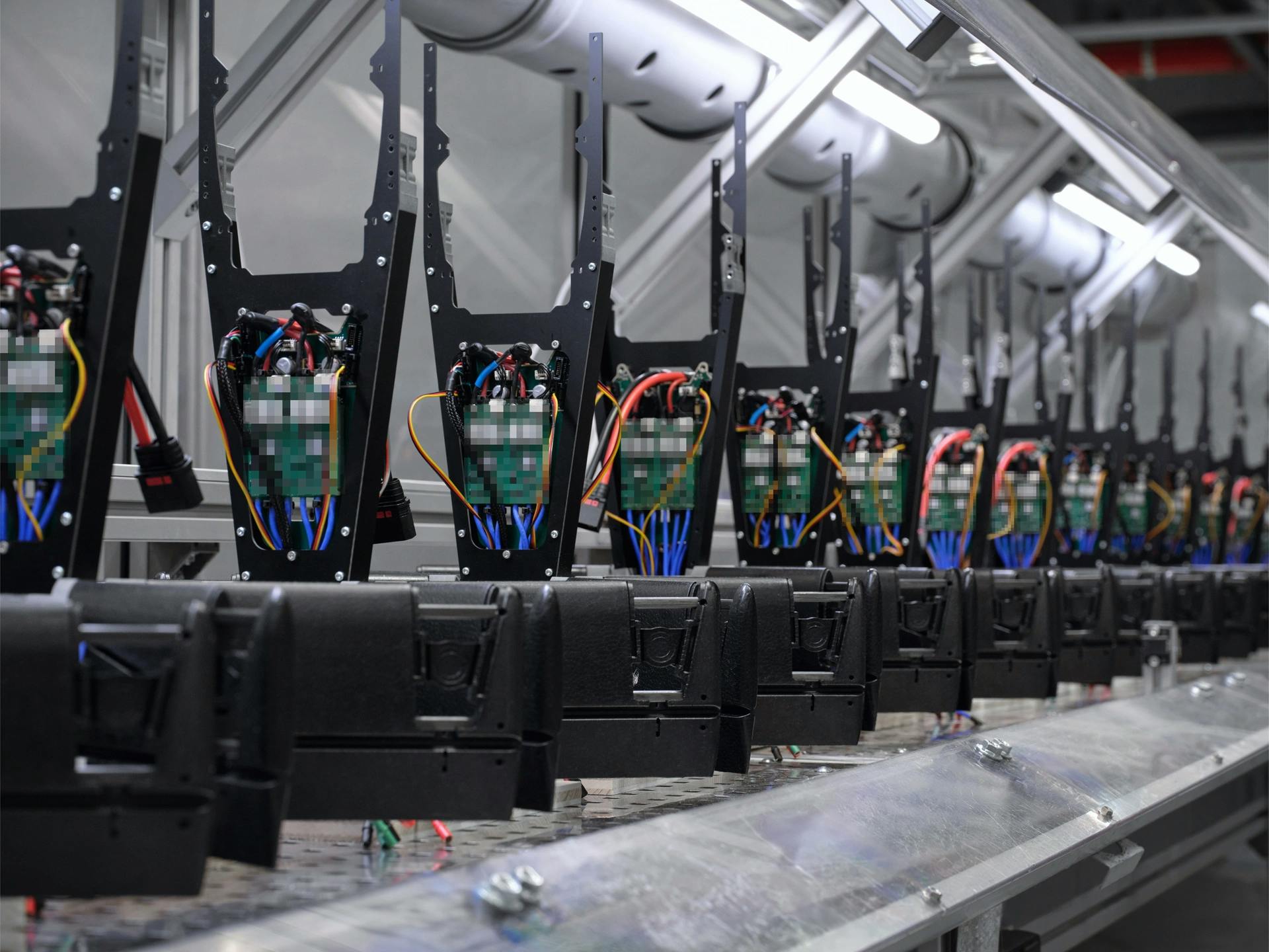 Interior view of a Helsing Resilience Factory showing automated production lines.