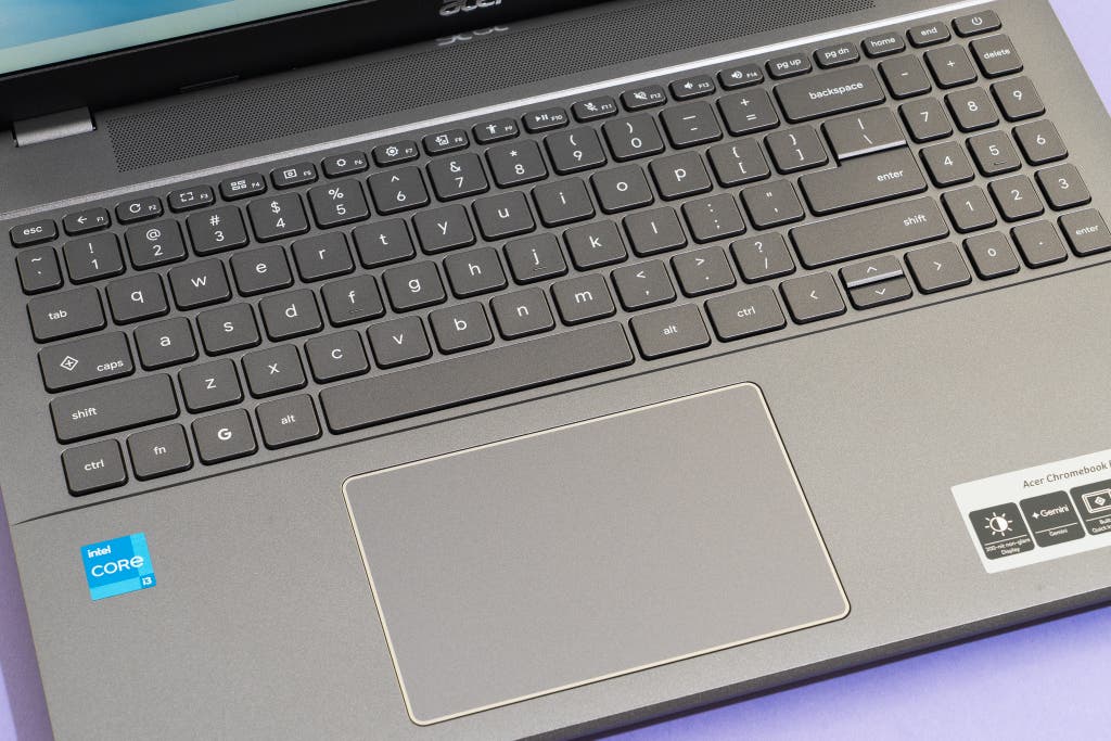 Close-up of the Acer Chromebook Plus 516 keyboard and numeric keypad.