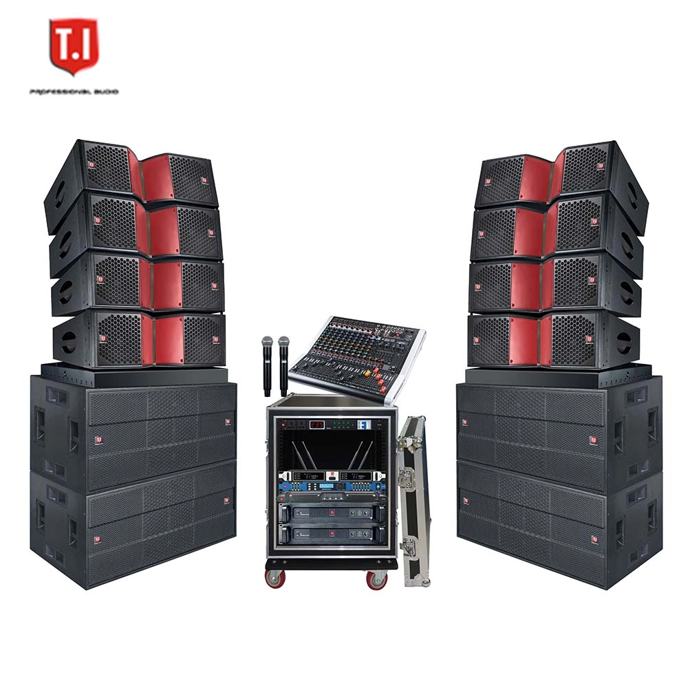 Waterproof dual 15-inch line array speaker designed for outdoor live sound.