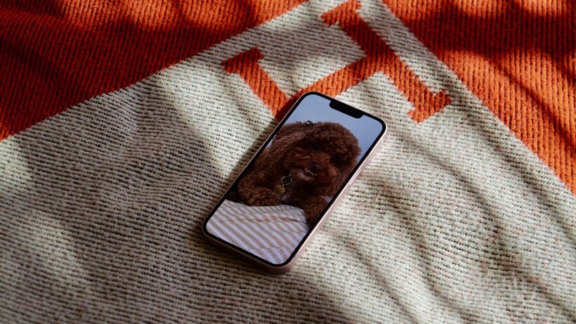 A close-up of the iPhone 17e screen displaying a bright user interface.