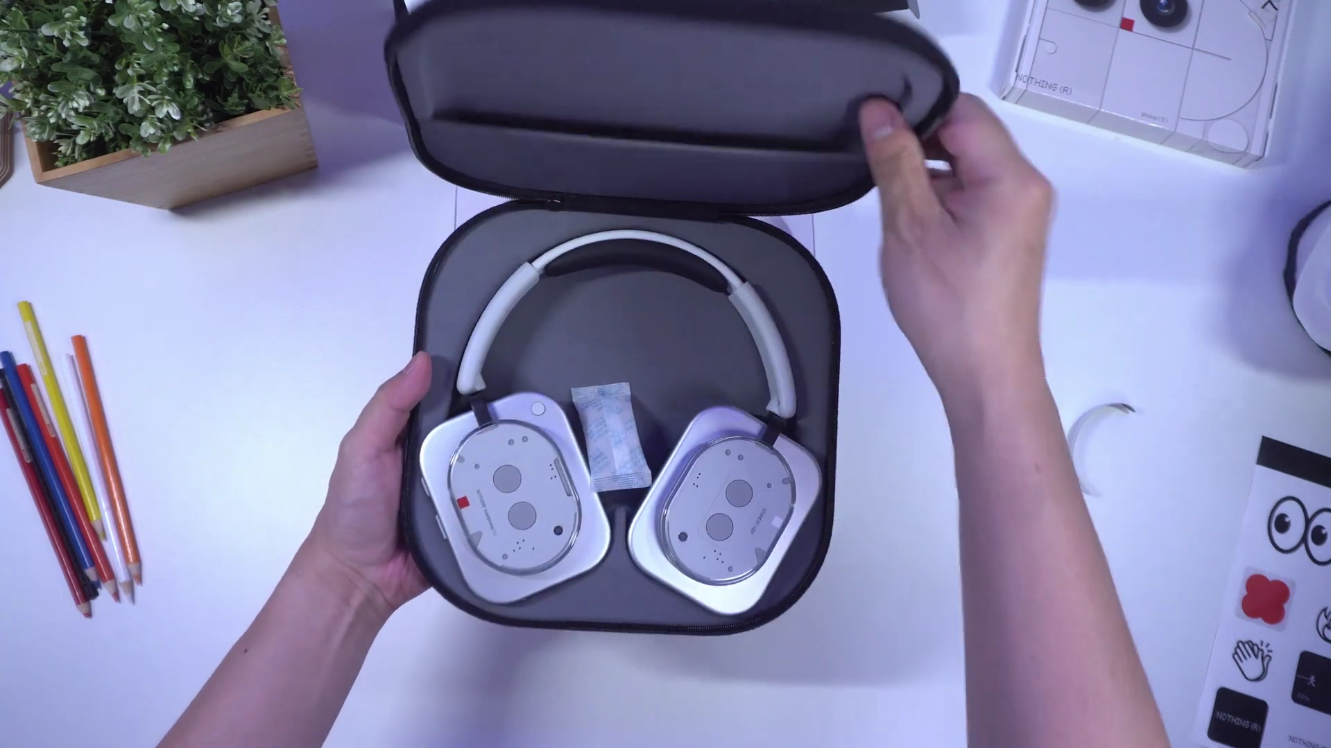 The interior and cushions of the Nothing Headphone (1) ear cups.