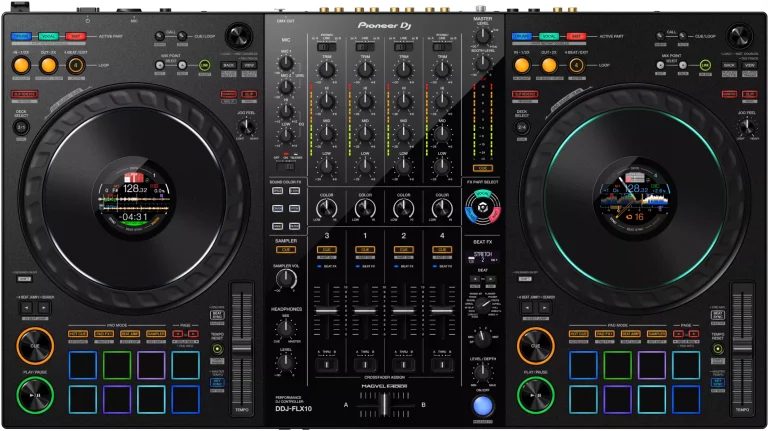Pioneer DJ DDJ-FLX10 professional 4-channel DJ controller.