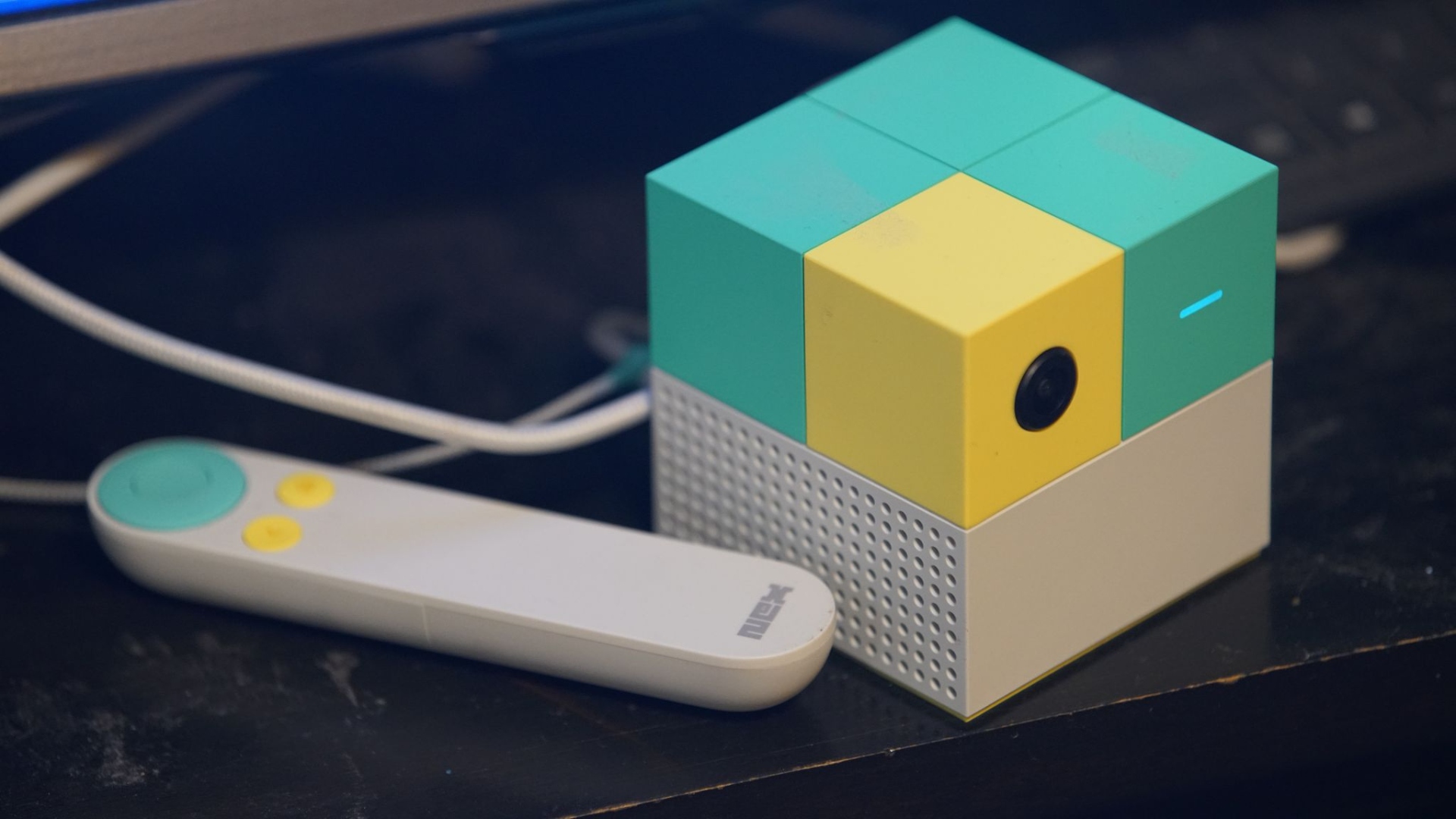 The Nex Playground family gaming console displayed on a shelf.