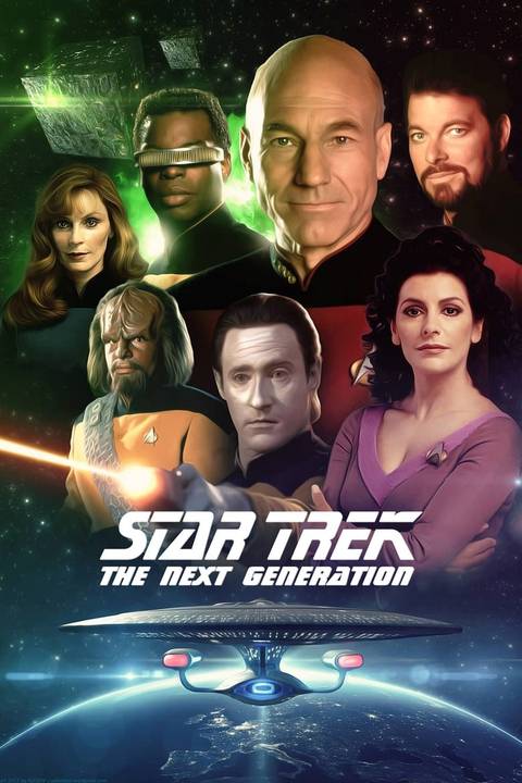 Official series poster for Star Trek: The Next Generation highlighting the crew.