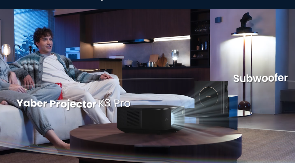 The dedicated external subwoofer included specifically with the Yaber K3 Pro version.