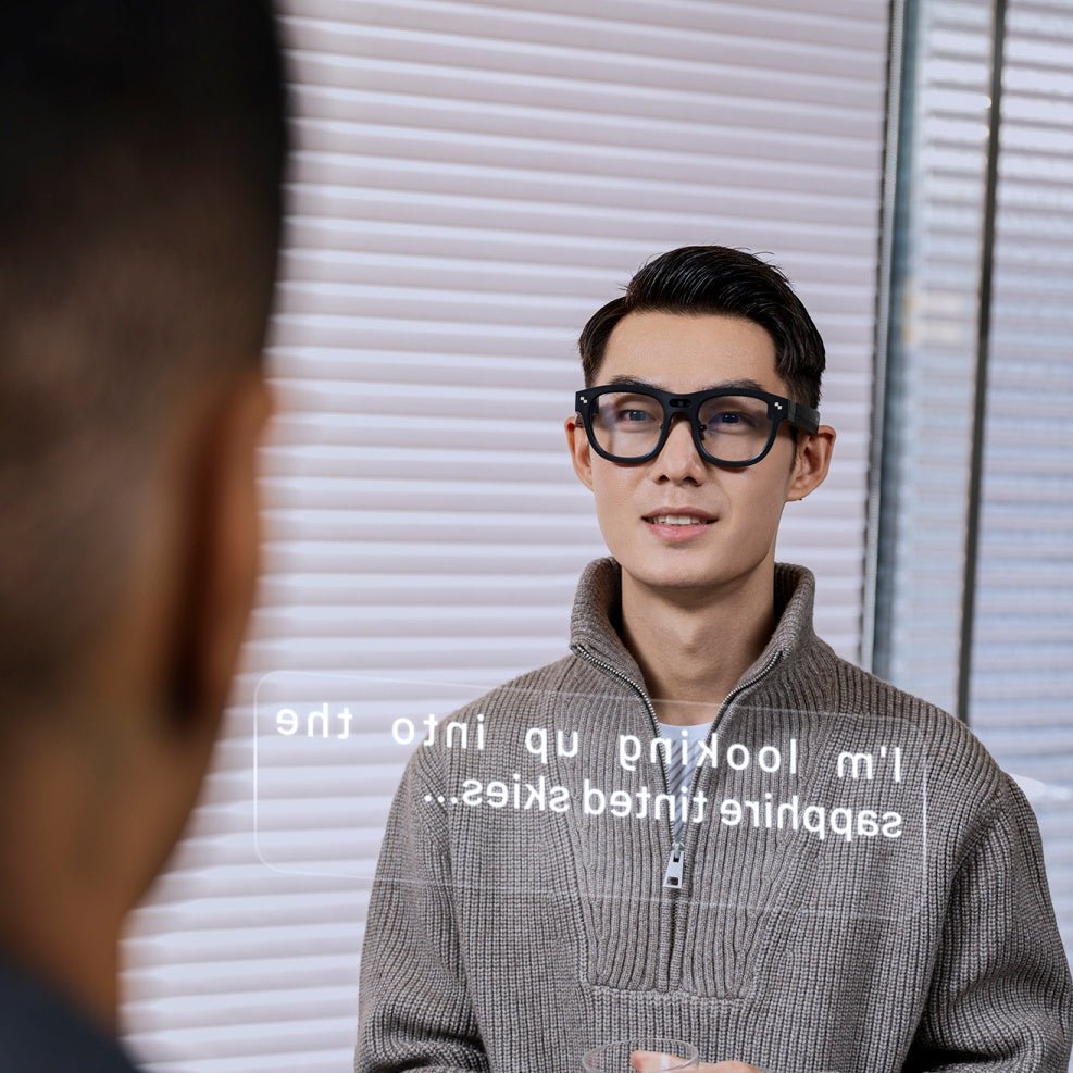 Side profile view of the RayNeo X2 AR glasses showing the thick temple stems