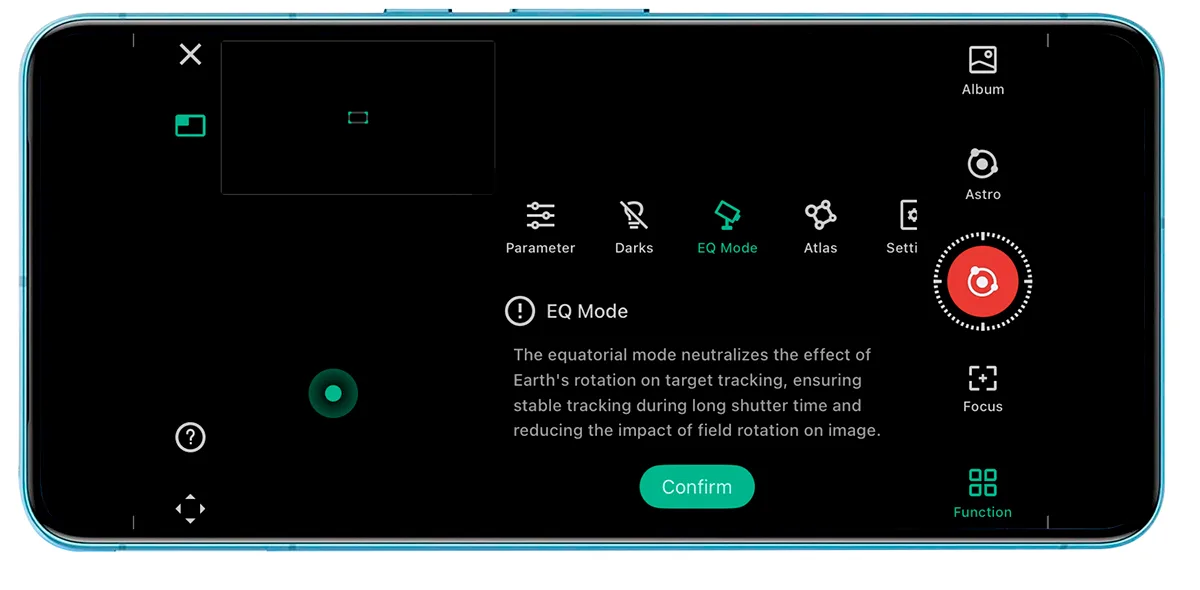 The Dwarf 3 telescope tilted in its Equatorial (EQ) mode on a tripod.