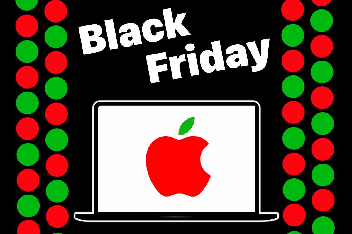 Promotional graphic for MacBook sales and shopping events.