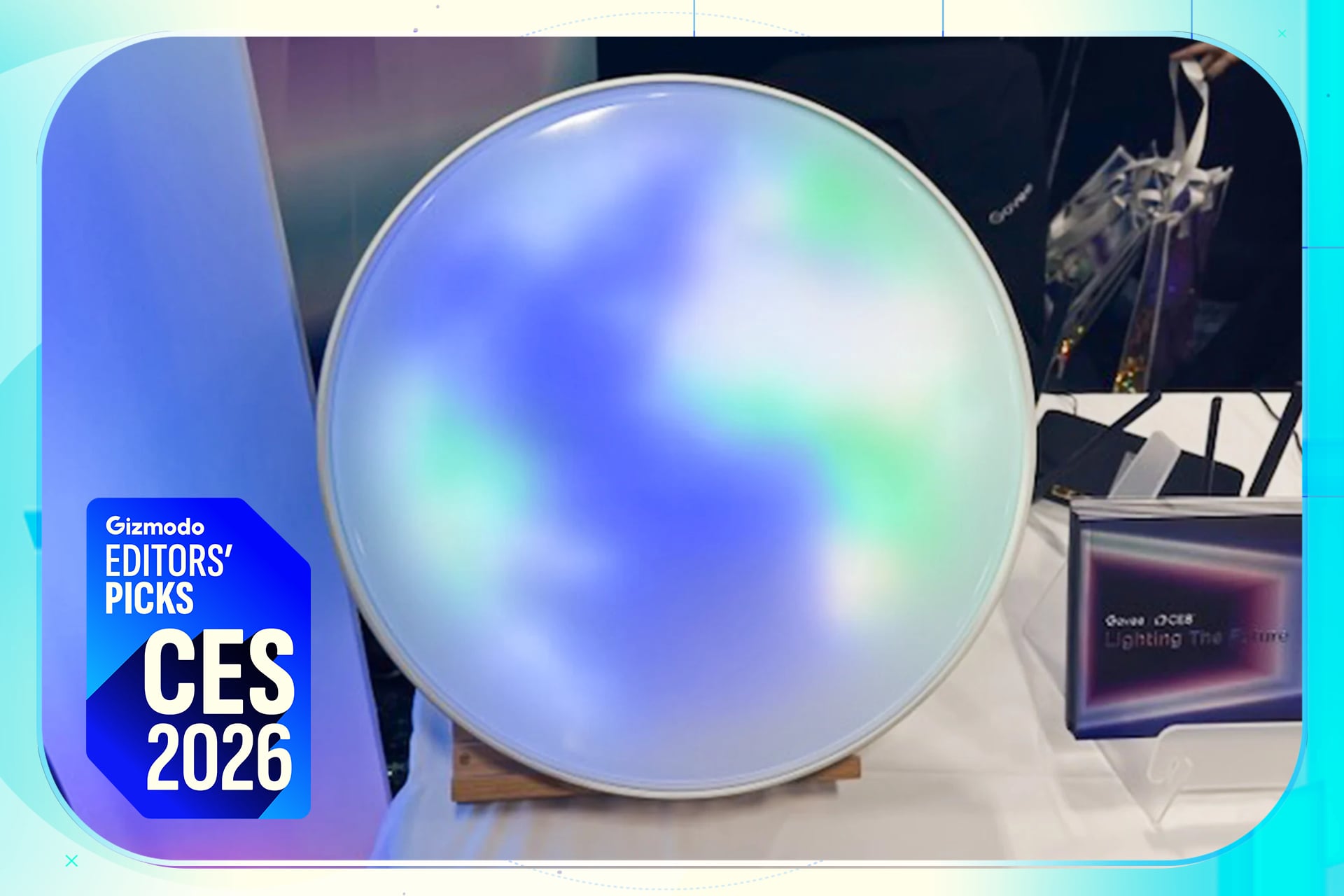 A large circular Govee Ceiling Light Ultra providing vibrant, multi-colored illumination.