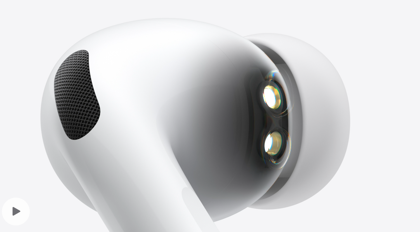 Cross-section diagram of AirPods Pro 3 highlighting the internal infrared heart rate sensors.