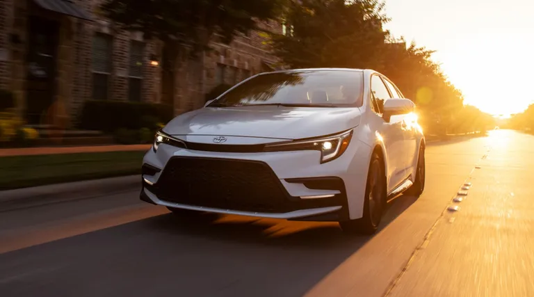 Front exterior of the 2026 Toyota Corolla Hybrid Sedan.