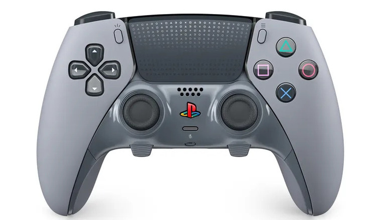 A 30th Anniversary Edition DualSense Edge controller against a plain white background.