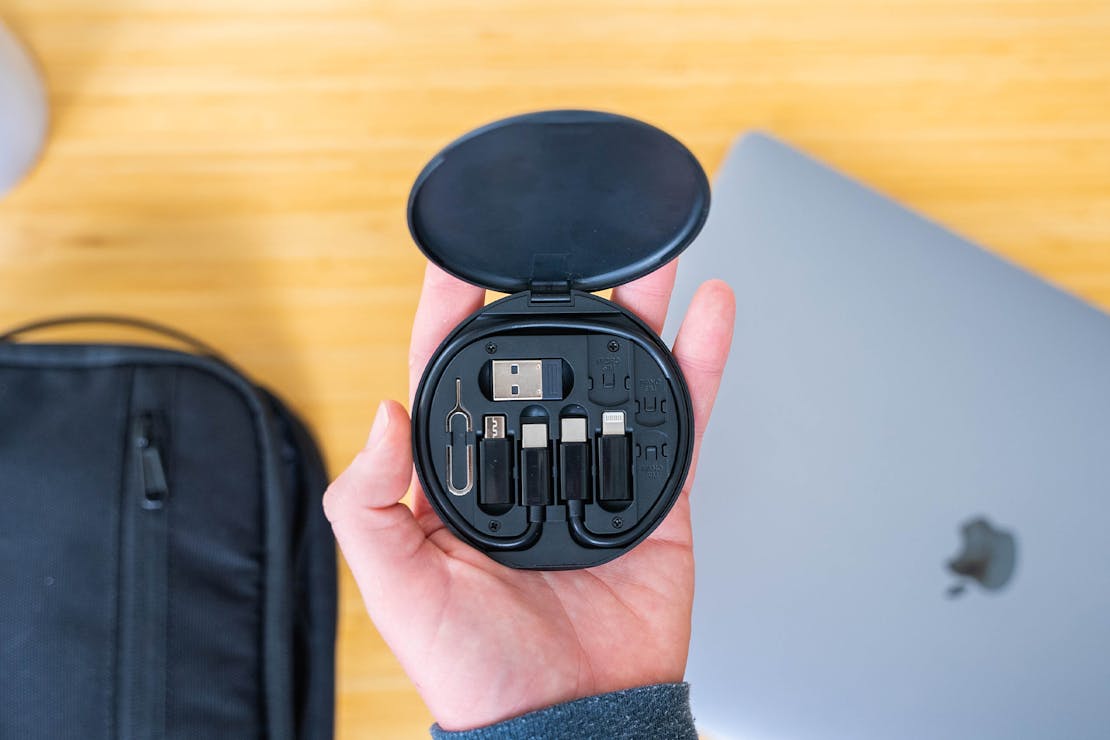 A collection of various USB-C adapters and high-speed connection cables.