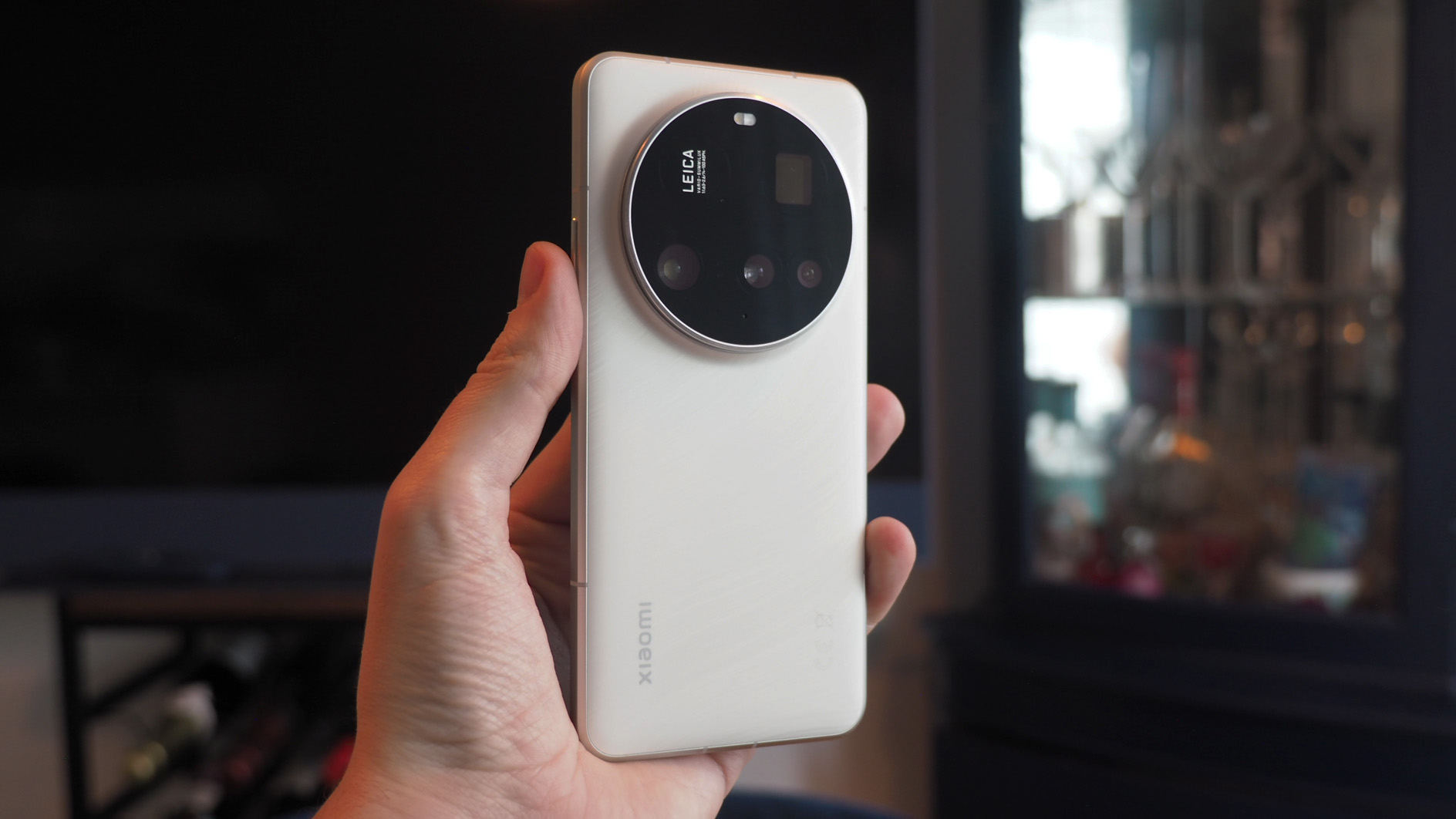 Close-up of the circular camera module on the back of the Xiaomi 15 Ultra.