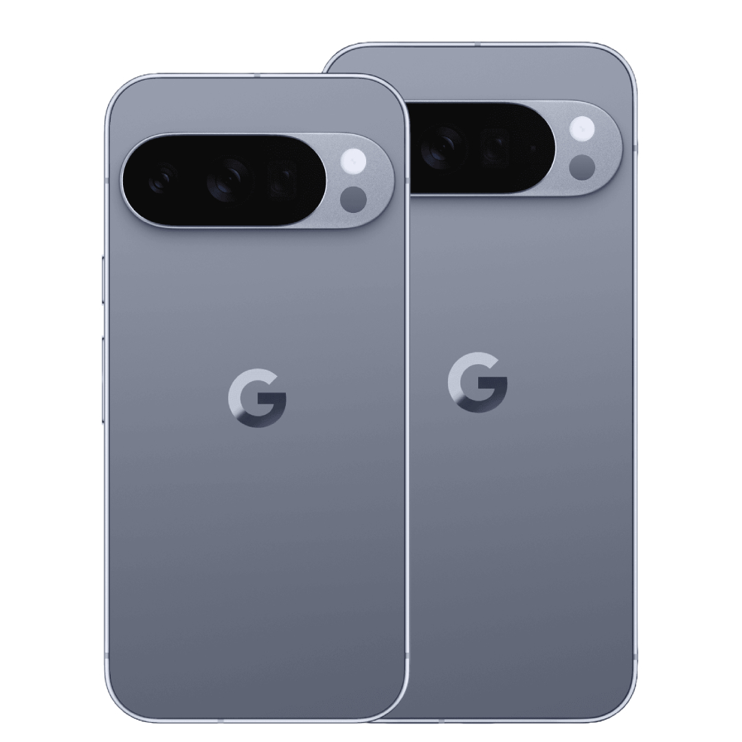 Rear view of the Google Pixel 10 Pro and Pro XL showing the iconic horizontal camera bar.