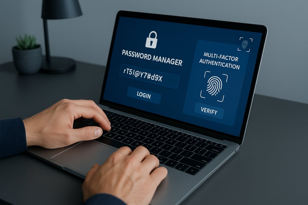 A person interacting with a mobile device's security and authentication settings.