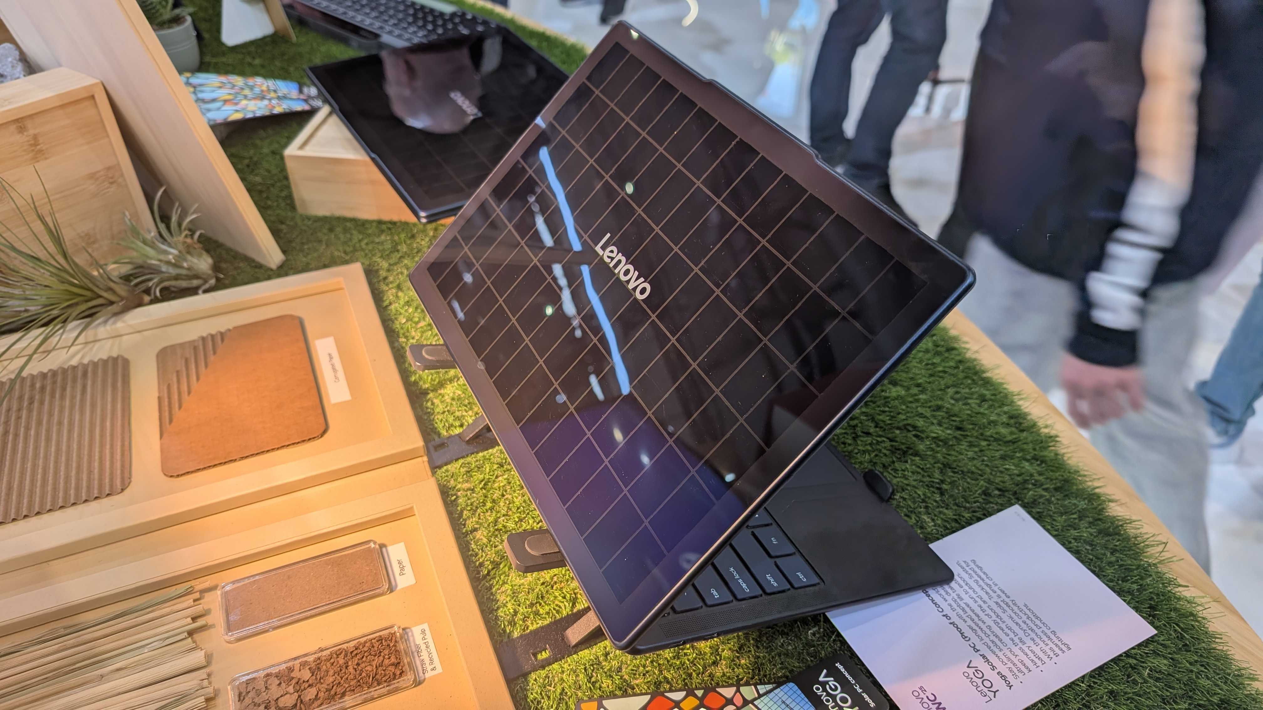 Lenovo Yoga Solar PC concept laptop with a solar panel integrated into the lid.