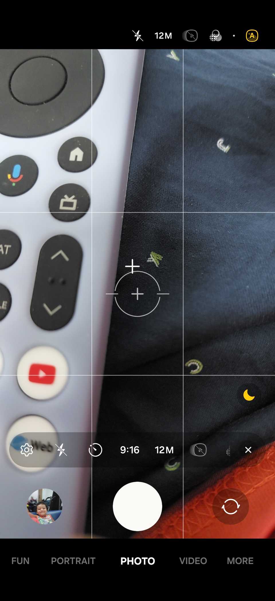 Close-up of the Samsung camera settings menu highlighting the Scene Optimizer toggle.