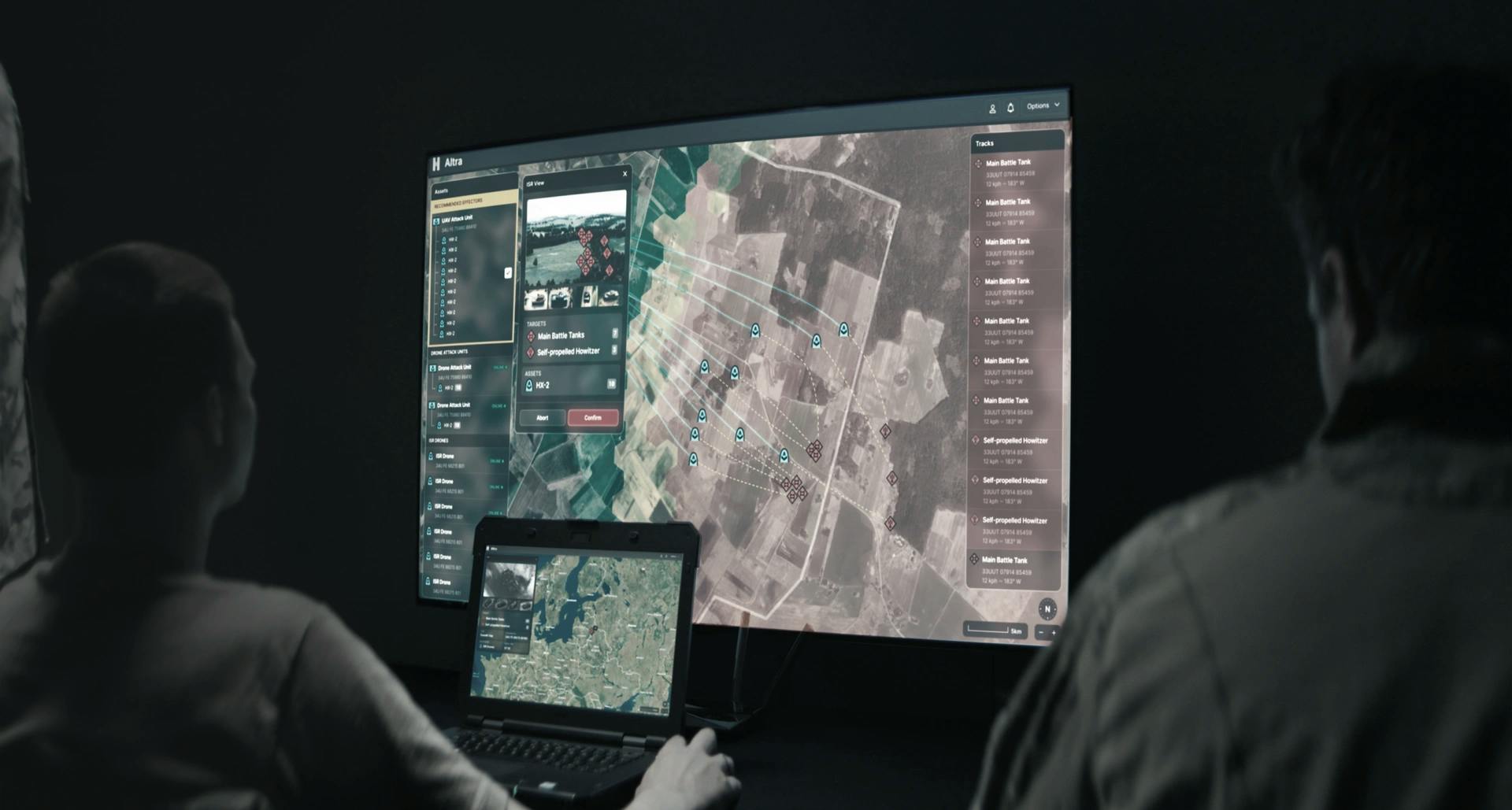 Helsing Altra software platform interface showing multi-domain battlefield coordination.