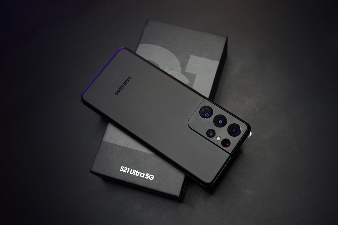 A Samsung Galaxy smartphone screen displaying the Samsung Care+ logo.