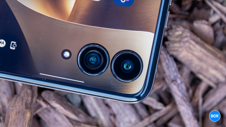 Macro view of the Motorola Razr Ultra 2026 camera module.