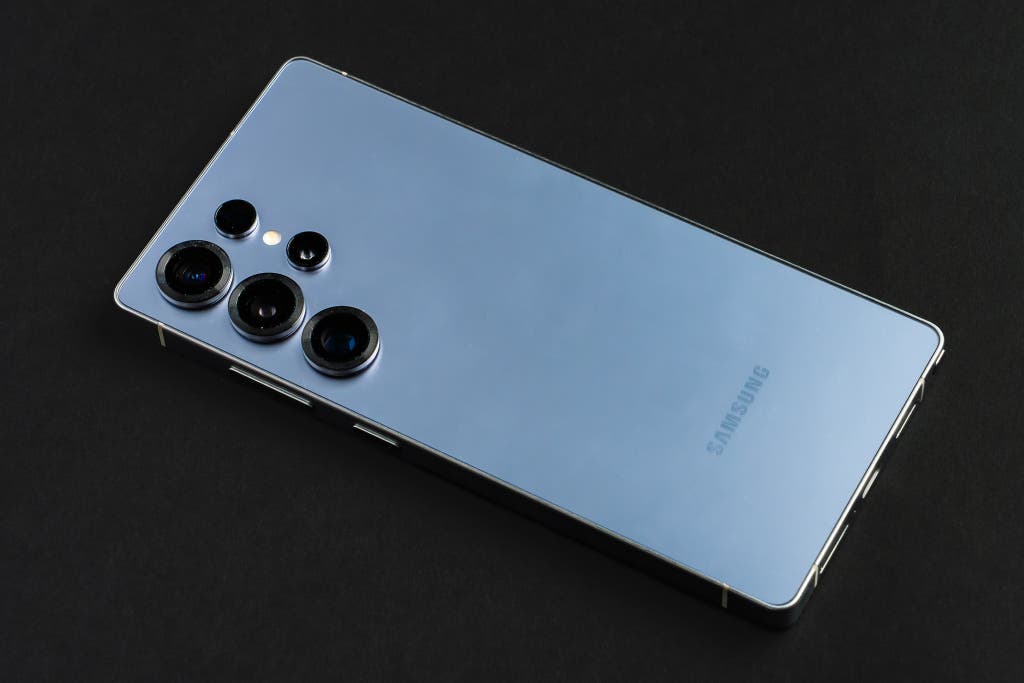 Rear view of the Samsung Galaxy S25 Ultra highlighting its multi-lens camera system.