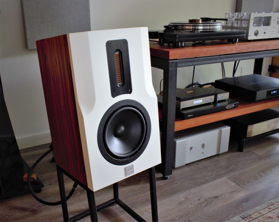 Fink Team KIM speakers showing the integrated stand and heavy-duty cabinet construction.