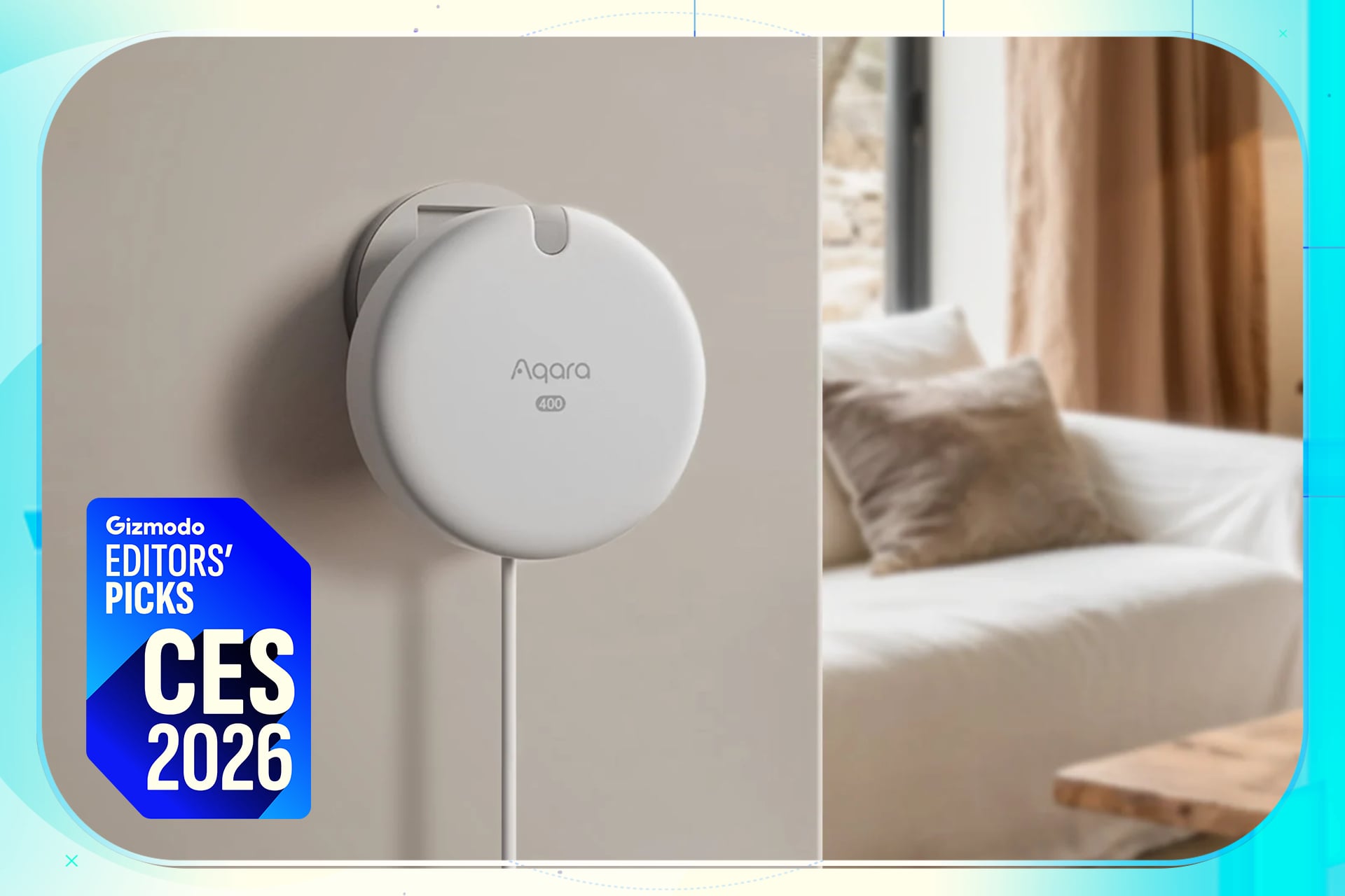 The compact Aqara Spatial Multi-Sensor FP400 for presence detection.