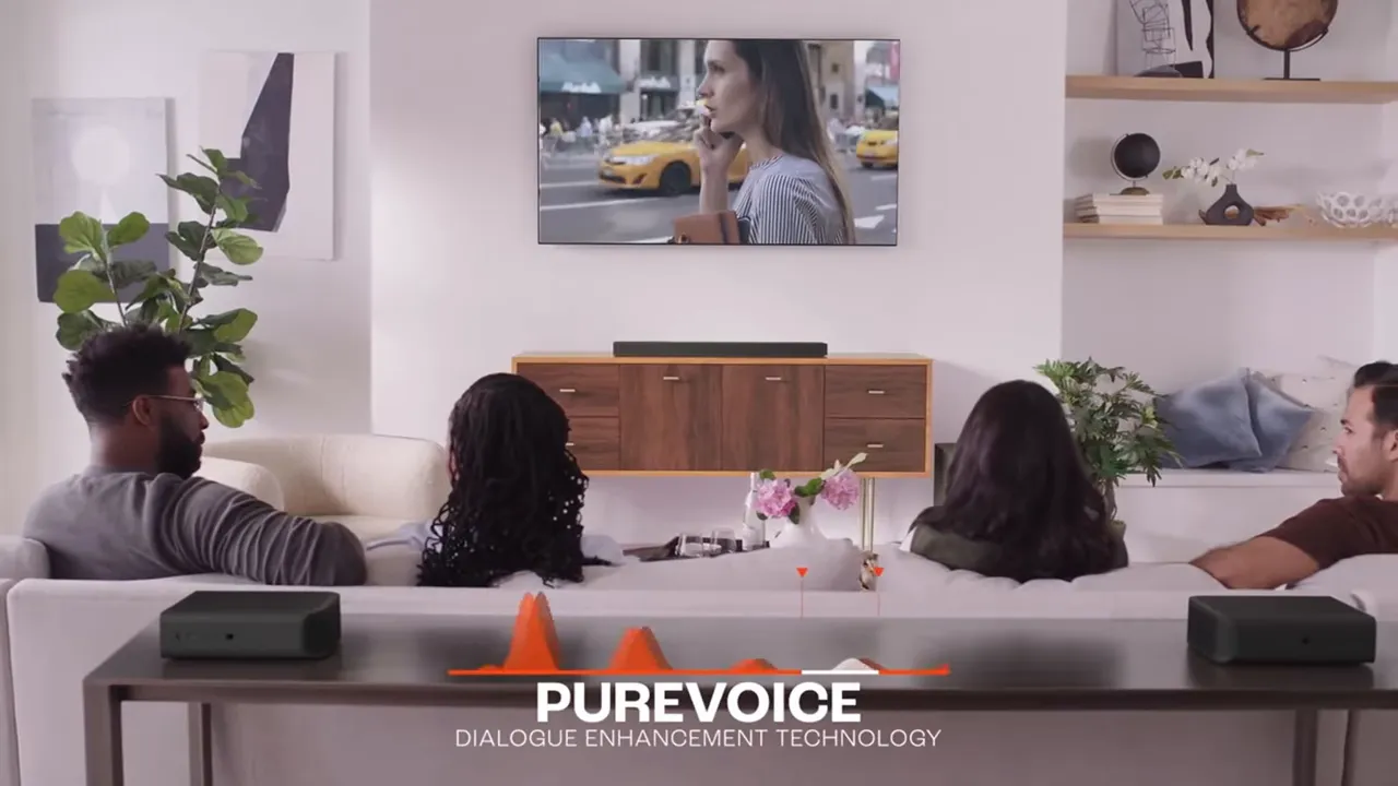 JBL Bar 1300 featuring its unique detachable wireless rear speakers and a large subwoofer.