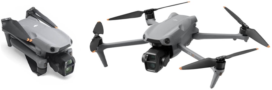 DJI Air 3S drone showing its dual-camera module and LiDAR sensor.