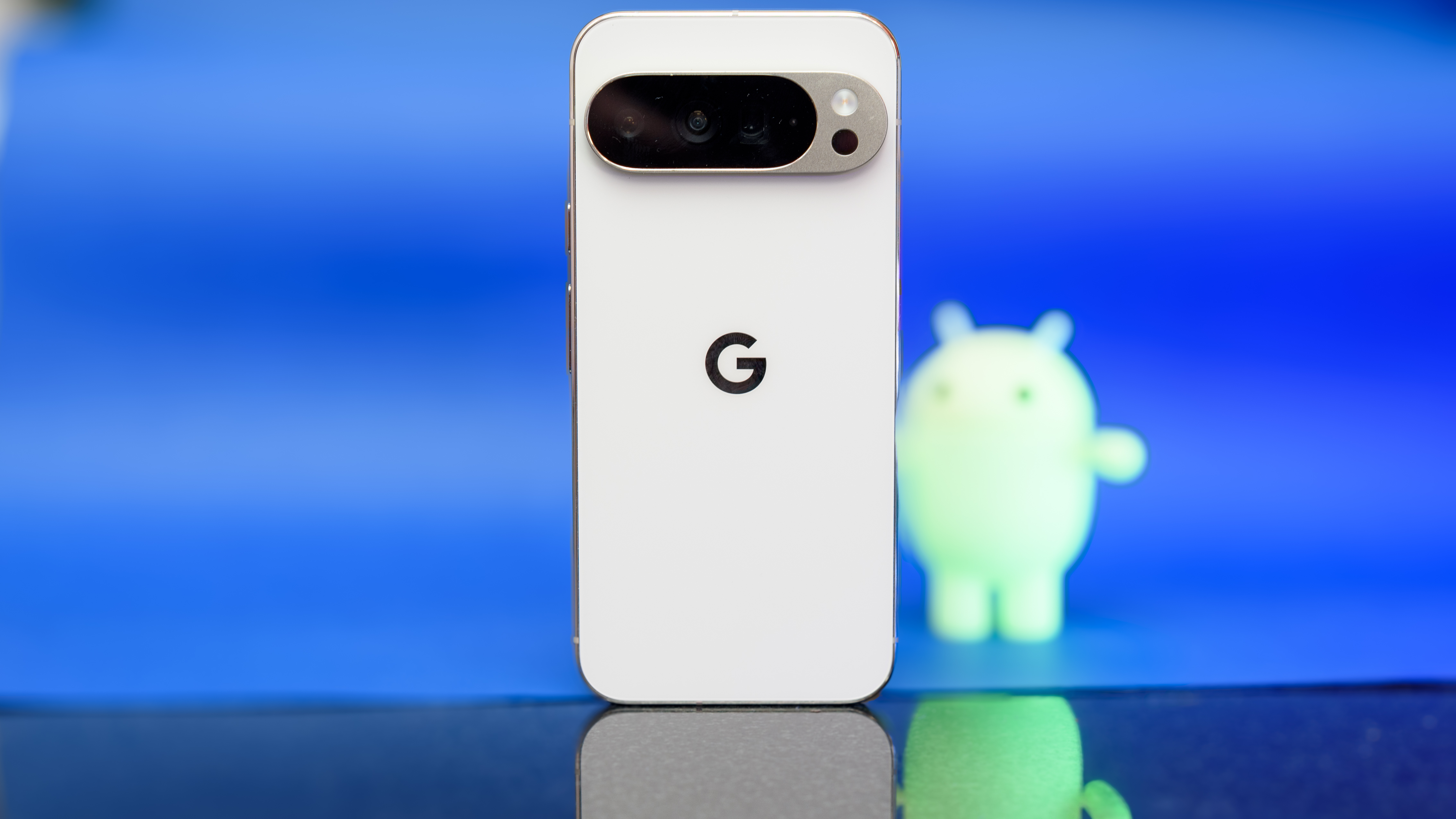 The rear design of the Google Pixel 10 Pro XL featuring its signature camera bar.