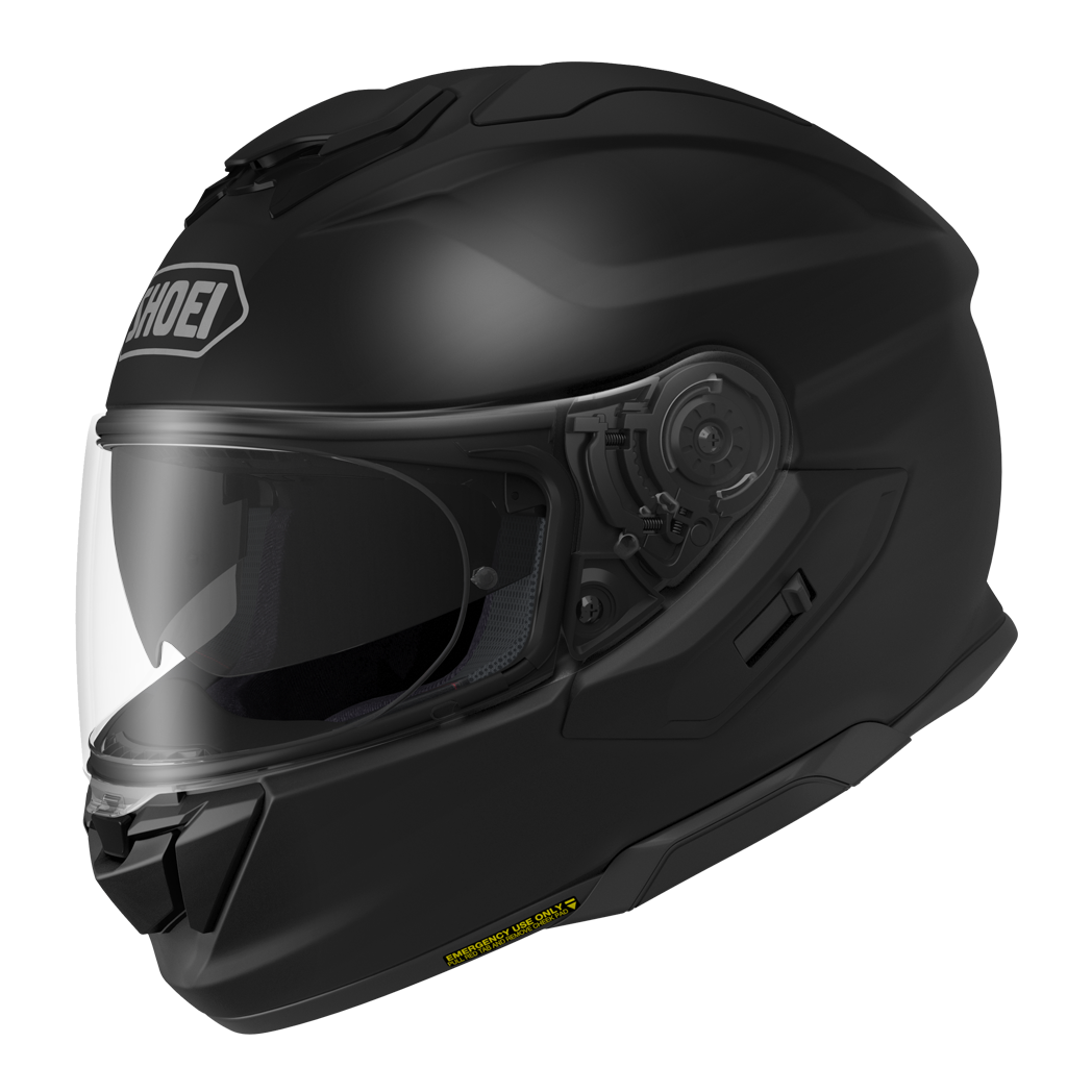 Full view of the SHOEI GT-Air 3 helmet highlighting its sleek matte finish and ventilation ports.