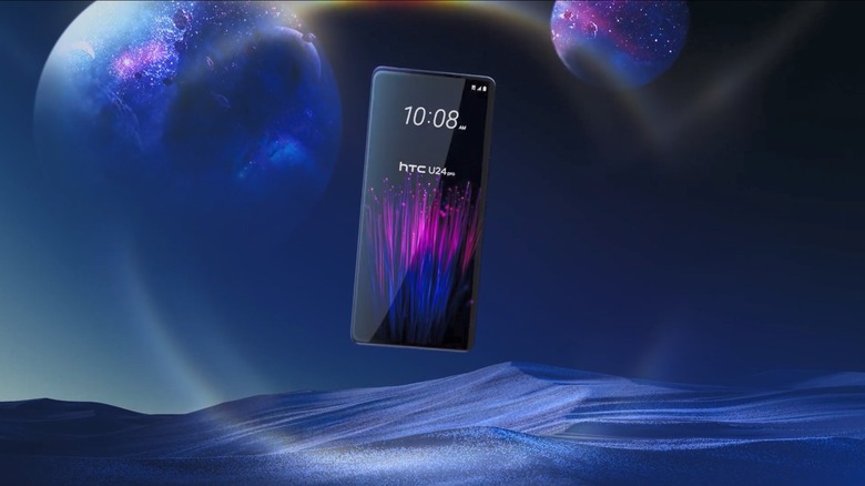 Promotional image of the HTC U24 Pro smartphone, showing its design and aesthetic.