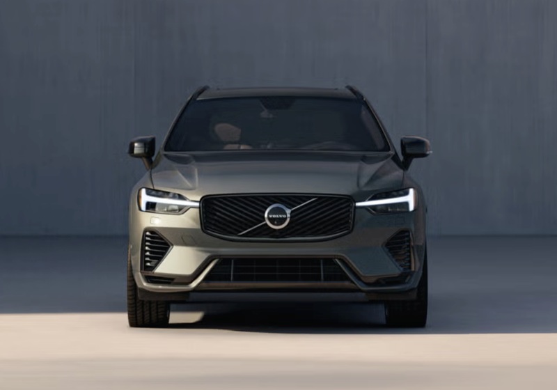 Front three-quarter exterior view of the 2026 Volvo XC60 in a studio setting.