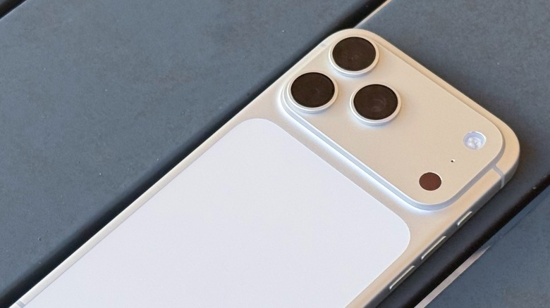 The back of the iPhone 17 Pro Max showcasing the camera array.