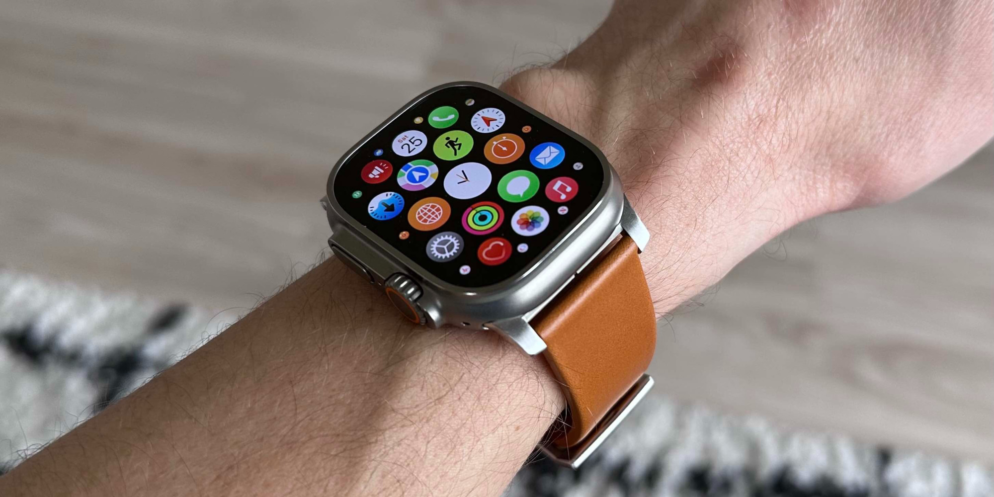 An Apple Watch Ultra 2 on a user's wrist, highlighting its rugged design and advanced sensors.