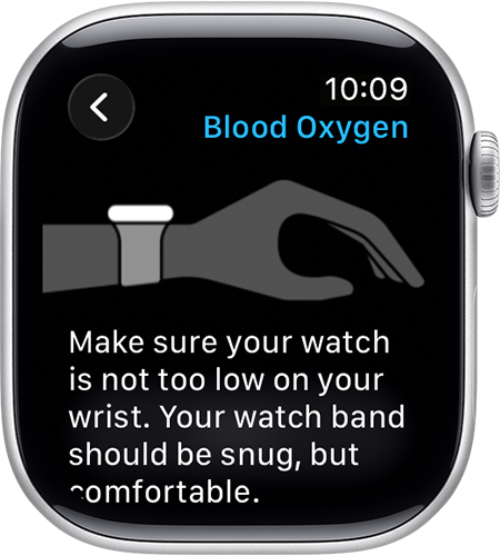 A technical diagram illustrating the proper snug fit of an Apple Watch on a user's wrist.